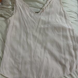Light Pink Lace-Trim Silk Rebecca Taylor top